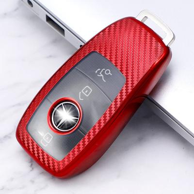 China Simple high-end Hot sale carbon fiber plating car key protector A200LC260LE300LGLC300 car keychains Fine key ring for Mercedes-Benz for sale