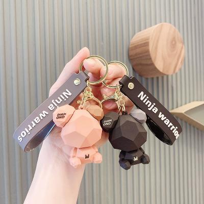 China Modern Cute bear doll keychain Silicone cut surface bear bag charm Cartoon keychain small gift keychain for sale