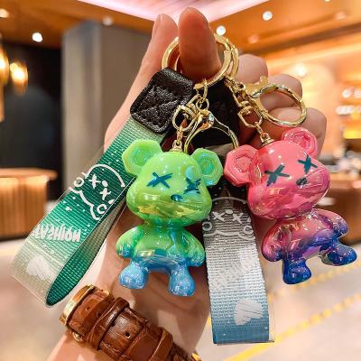 China Cartoon cute Creative handsome bear keychain tree gum color-changing keychain bag charm keychain wholesale for sale