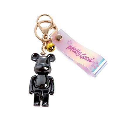 China Metal New cute bear couple keychain car keys and bag pendant cartoon keychain wholesale for sale