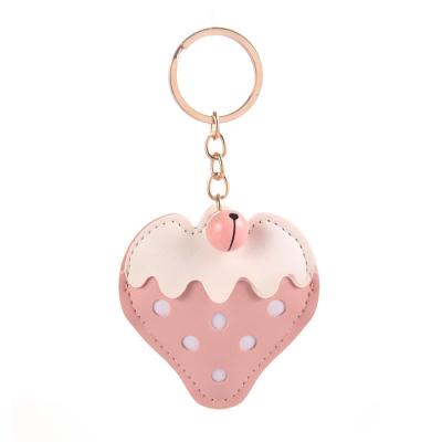 China Rubber Creative filled strawberry keychain PU cute doll bag pendant car keychain bag pendant small gift keychain for sale