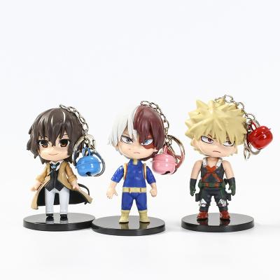 China Cartoon Anime Hero Academy doll keychain PVC boutique decorations bell pendant Bag pendant small gift keychain for sale