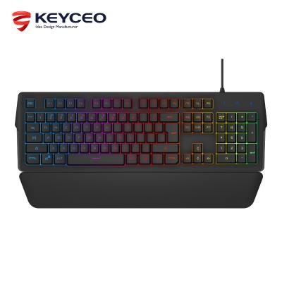 China Hot Selling Palm Rest Keyboard USB RGB Gaming Keyboard With OEM Software Gaming Keyboard With Bigh Armrest for sale