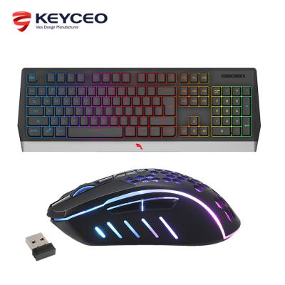 China 2021 Hot Selling Metal Gaming 2.4G Wireless Rechargeable Gaming Mouse And Keyboard Combo Game Combo for sale