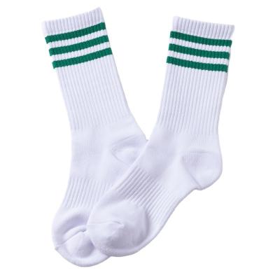 China High quality custom logo stripes crew white sports ankle socks QUICK DRY for sale