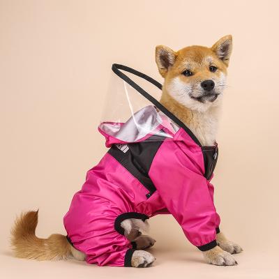 China Wholesale Viable Transparent Pet Clothing PU Transparent Raincoat Pet All Cover Hooded Raincoat for sale