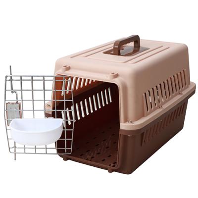 China Breathable Pet Travel Outdoor Pet Carrier Cat Dog Plastic House Pet Cages for sale