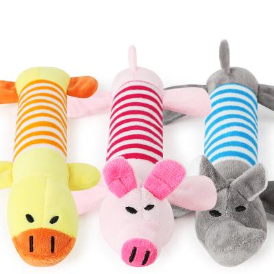 China Amazon Explosion Viable Model PP Cotton Pet Plush Toys Long Sounding Cute Animal Plush Toys For Dog Cat for sale