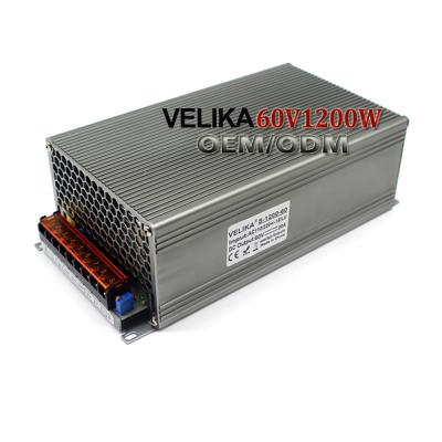 China Led CCTV Lamp Power Supply High Efficiency S-1200-60 Set 1200W 60V Single Output Switching Power Supply for sale