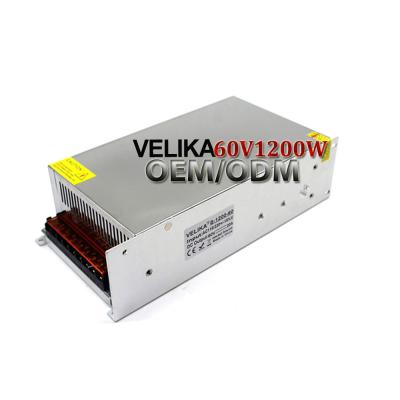 China Led CCTV Lamp Power Supply Set 20A 1200W 60V DC SMPS Switching Power Source Driver Transformers 110V/220V AC For LED Strip CNC for sale