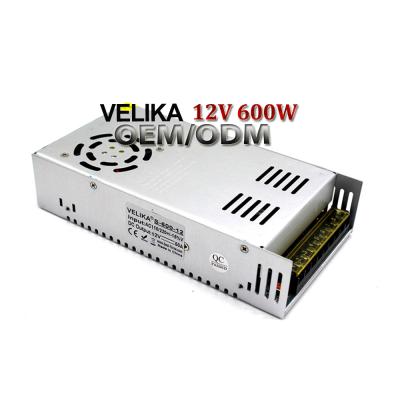 China CCTV Lamp Power Supply Factory OEM AC DC12V 50A 600W Led Change Power Supply For Led Strip Light Tin Box for sale