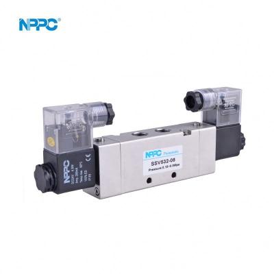 China General SSV Series 5/2 Standard Pilot Way Solenoid Valve Stainless Steel DC24V SSV532-08 AIR, Gas Normal Temperature Air Valves and Conduits for sale