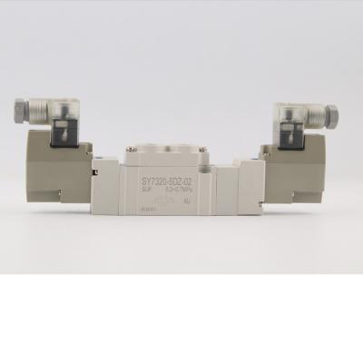 China SY7320C-5DZ-02 24vdc 5 general way, G1/4 size, DIN connector type, 2-position solenoid air control valve port narrow type for sale