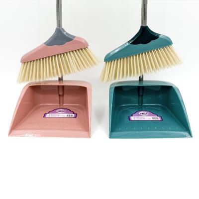 China Home Magic Quick Set Household Broom Stainless Steel Cleaning Rod Broom and Dustpan 180 Degree Rotating Broom for sale