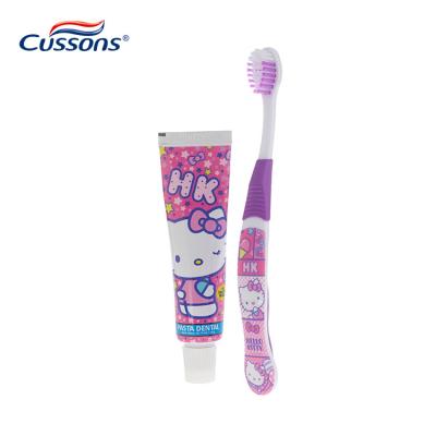 China Wholesale Custom Manual Toothbrush ISO CE Approved Children Cartoon Plastic Kids Toothbrush Set With Toothpaste for sale