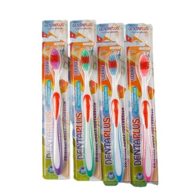 China Hot Customized High Demand Even Manual Toothbrush With Purple And Red Head Brush Toothbrush for sale