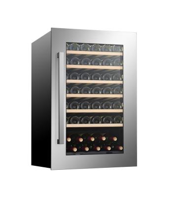 China White LED Light Europe Scope In Display Cooler Custom Home Cellar Customize Wine Cooler With Black Glass Door for sale