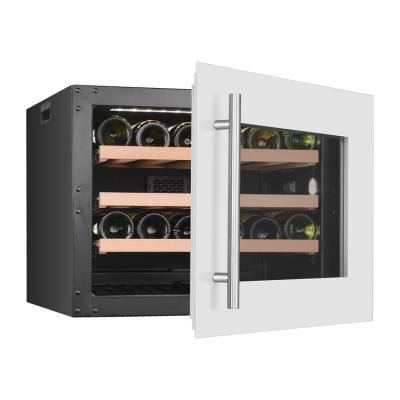 China Powerful Responsive Touch Screen Compressor Wine Cooler Cooler Wine Fridge With Wooden Shelves for sale