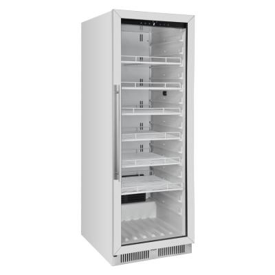 China Low Noise Commercial Upright Single Door 388L Glass Beverage Display Fridge For Drinks for sale