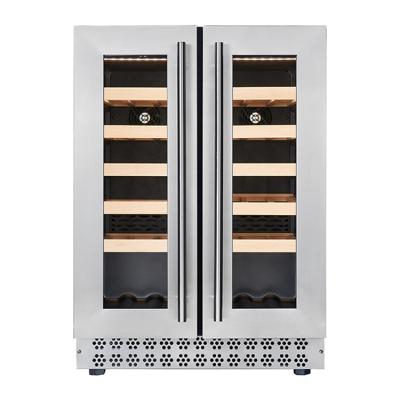 China Dual Touchpad Electric System Temperature LED Zone Wine Storage Cabinet Compressor Cellar No Freezing Wine Fridge for sale