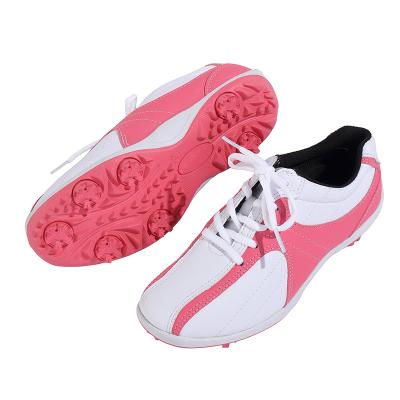 China Fashion\Wholesale comfortable\durable women golf shoes outdoor microfiber rubber outsole golf shoe for woman for sale