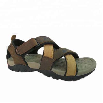 China Fashion Men's Anti-slippery Summer Real Leather Comfy Open Toe Sports Sandal for sale