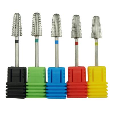 China Durable Quality 5 In 1 Safety Tapered Carbide Nail Drill Bit With Cutter Drills Carbide Milling Cutter For Manicure Remove Nails Gel Acce for sale