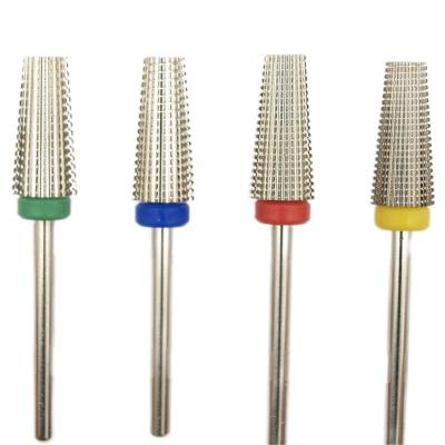 China Safety Durable Silver Carbide Nail Tapered Drill Bit With Drills Carbide Cut Milling Cutter For Manicure Remove Gel Nail Accessories for sale