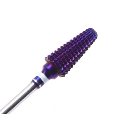 China Durable Easy Nail Tampered Purple Color Carbide Bit For Pedicure Professional Carbide Nail Drill Bit for sale