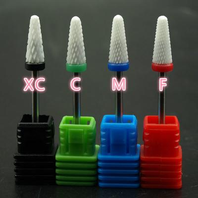 China Durable Cone Nail Drill Bit Ceramic Milling Cutter For Nail Art Accessory Manicure Machine Electric Drill Milling Cutter for sale