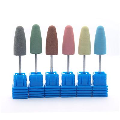 China 1Pcs Durable Individual Colored Rubber Nail Remover Drill Bits Silicon Rubber Nail Drills Big Head Nail Bit Pad for sale