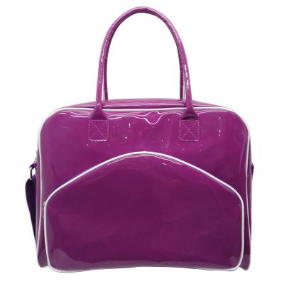 China Latest Purple Sports\fasion Bag Leather Yoga Tote Bags Gym Rucksack Hand Luggage Backpack Fleece Backpack Messenger Bag for sale