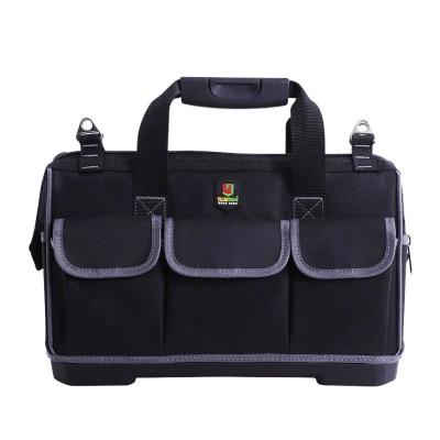 China Newest Portable Plastic Bottom Waterproof Waxed Heavy Duty Electrician Tool Handbag Fasion Engineer Canvas For Technician for sale