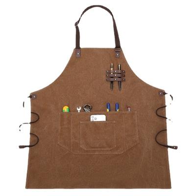 China Customizable Leather Tidying/Storage Cafe Sublimation Canvas Work Apron For Waiter for sale