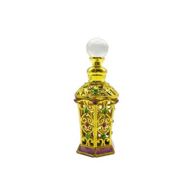 China 15ML best-selling empty bottle Arab Dubai popular metal bottle glass middle Eastern perfume bottle for sale