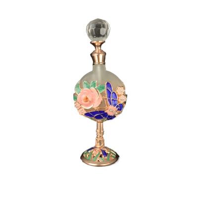 China Factory wholesale luxury Middle East Dubai Arabian lasting perfume glass drop rod rose metal bottle for sale