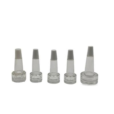 China 13mm 20mm transparent plastic dropper tip cap for crimp neck glass vials using for cosmetic medicine liquid for sale