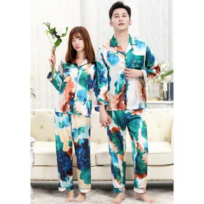 China QUICK DRY Tie Dye Couples Long Sleeve Pants Fresh Stylish Sexy Pairs Pajamas Newest Style Manufacturer Light Sells To Wear for sale