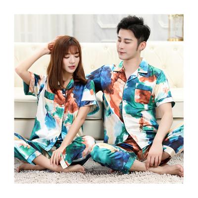 China QUICK DRY latest in 2022 high sales sensible and stylish tie dye to couple short sleeve pairs of most comfortable pajamas pants for sale