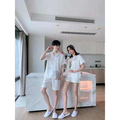 China Wholesale High Quality QUICK DRY white lattice shorts sleeve shorts wholesale pajama set shorts couple for sale