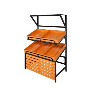 China Single-sided vegetable and fruit display shelves, supermarket fruit and vegetable shelf, for sale