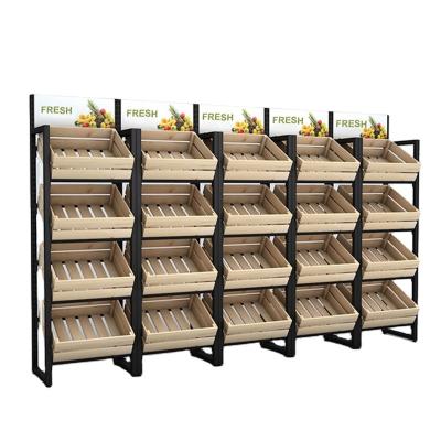 China China single sided factory supply gondola fruit and vegetable shelving rack for store for sale