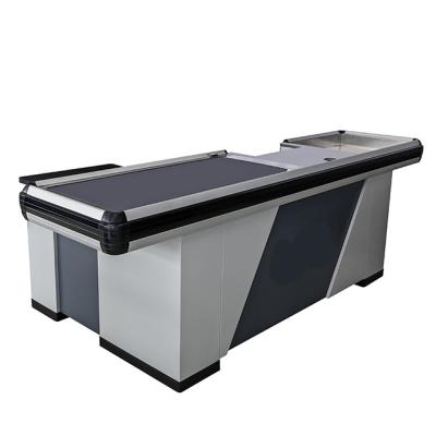 China Supermarket Checkout Counter Desk Supermarket Cashier Desk Customized Shop Checkout Counter for sale