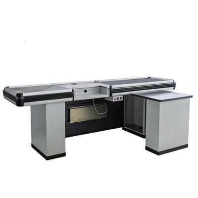 China Supermarket Checkout Counter Desk Supermarket Cashier Desk Customized Shop Checkout Counter for sale