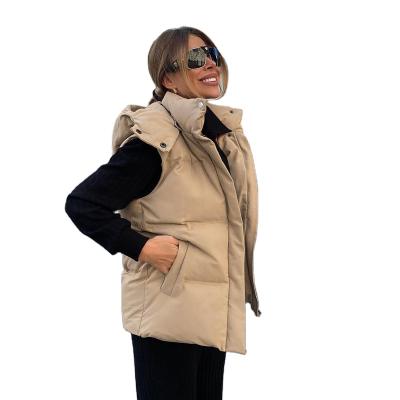 China Viable Return Women's Early Winter New Products Wear Hooded Jacket Sweater Stand Collar Quilted Jacket for sale