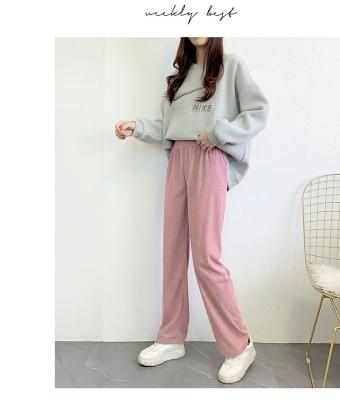 China Anti-wrinkle 2021 New Corduroy Wide-Leg Pants Women's High Waist Draped Loose Women's Straight Casual Pants for sale