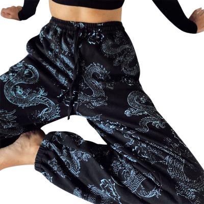 China New viable ladies fashion retro street dragon loose casual women's pants sports high waist chinese style for sale