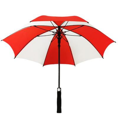 China Wholesale Custom Large Double Ventilation Golf Umbrella Two Color Logo Windproof Umbrella Windproof Semi-automatic Open To Go A002 for sale