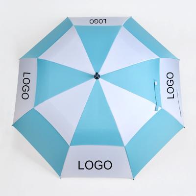 China Custom Golf Semi-automatic Open Open Umbrella High Quality Large Double Umbrella Windproof Canopy With Logo A009 for sale