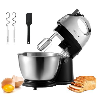 China Hotel 800W Speed ​​5 Electric Stand Mixer 4 Liter 2 in 1 Hand Blender with Stainless Steel Mixing Bowl for sale